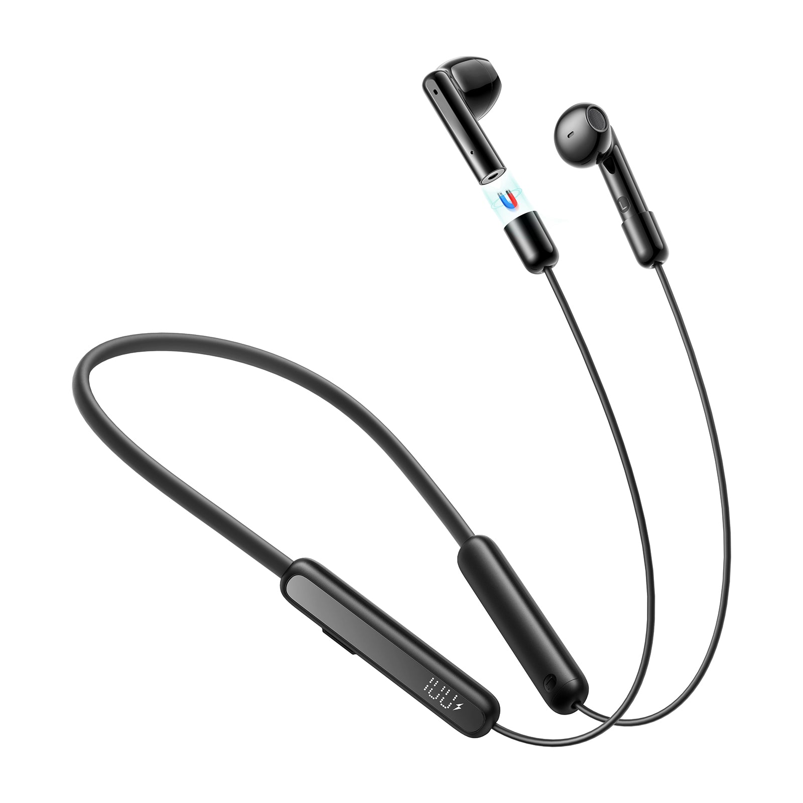 JOYROOM JR-DS1 Bluetooth 5.3 True Wireless Earphones Magnetic Neckband Headphones with Digital Display JOYROOM JR-DS1 Bluetooth 5.3 True Wireless Earphones Magnetic Neckband Headphones with Digital Display